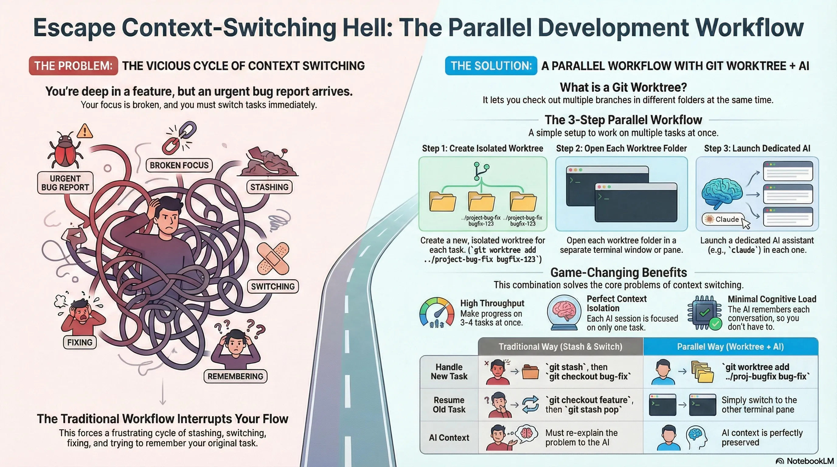 逃离上下文切换地狱：并行开发工作流概览